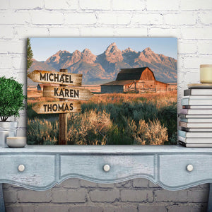 Meadow and House - Street Signs Canvas