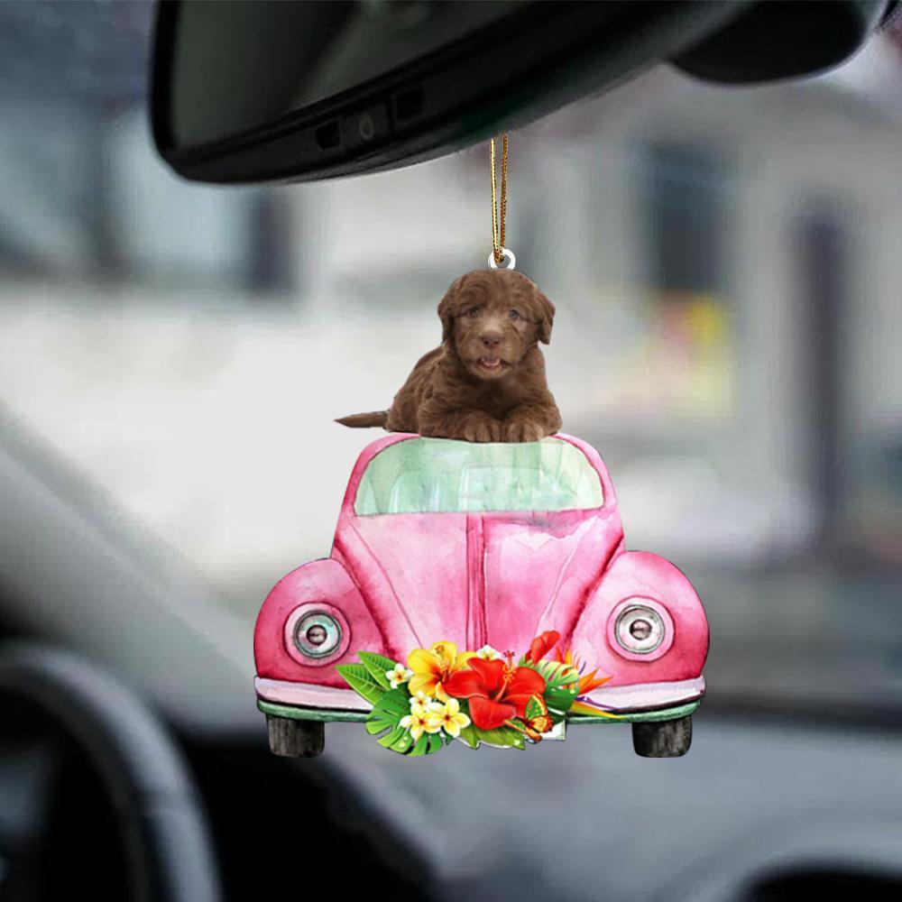 Labradoodle 2-Pink Hippie Car-Two Sided Ornament - Best gifts your whole family