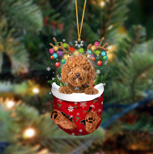 Labradoodle-In Christmas Pocket Two Sides Ornament, Christmas Dog Hanging Ornament - Best gifts your whole family