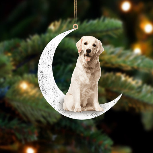 Labrador 2 Sit On The Moon Two Sided Ornament Dog Hanging Christmas Ornament - Best gifts your whole family