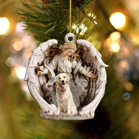 Labrador 3-Angel Hug Winter Love Two Sided Ornament - Best gifts your whole family