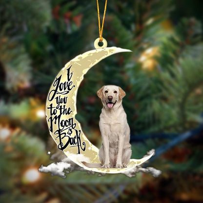 Labrador I Love You To The Moon And Back Hanging Ornament Dog Ornament, Car Ornament, Christmas Ornament - Best gifts your whole family
