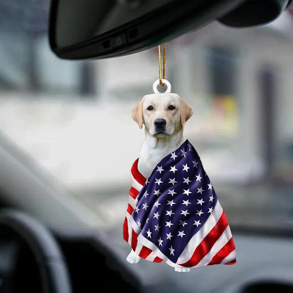 Labrador Retriever 1 American Patriot Flag Two Sided Ornament - Best gifts your whole family