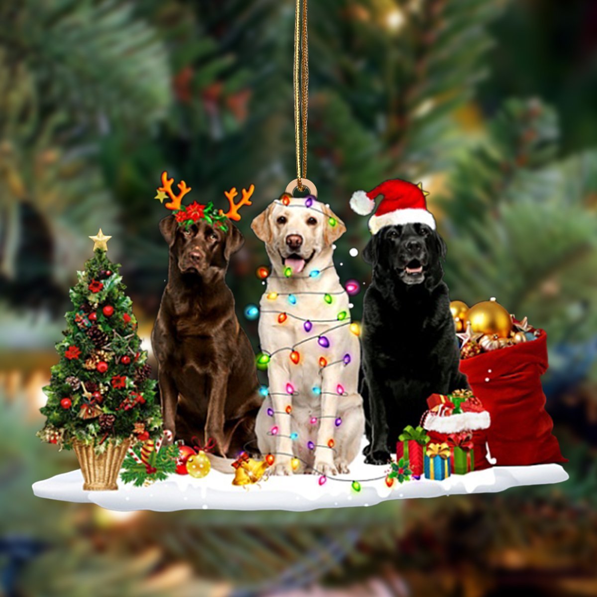 Labrador Retriever-Christmas Dog Friends Hanging Ornament - Best gifts your whole family