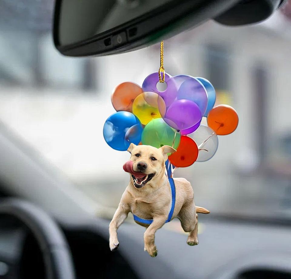 Labrador Retriever Dog Fly With Bubbles Car Hanging Ornament Dog Ornament Godmerc - Best gifts your whole family