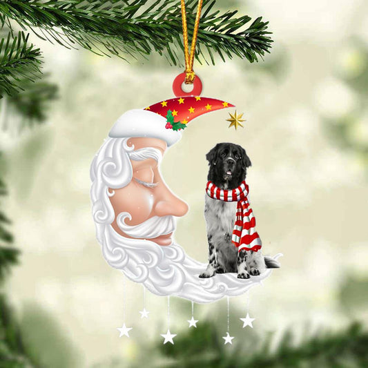 Landseer Newfoundland With Santa Christmas Ornament Dog Christmas Ornament - Best gifts your whole family