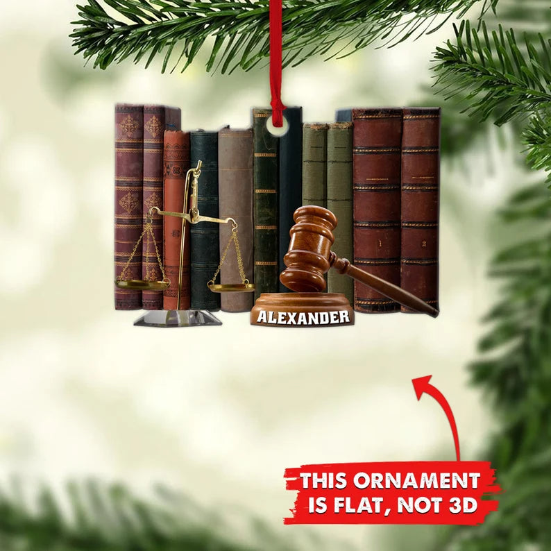 Lawyer Judge Personalized Flat Ornaments, Lawyer Attorney Custom Christmas Ornament, Law Justice Gift - Best gifts your whole family