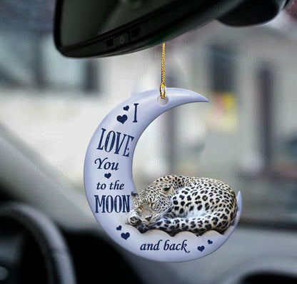 Leopard Moon Back Leopard Lover Two Sided Ornament - Best gifts your whole family