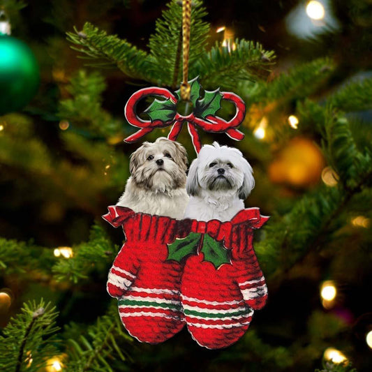 Lhasa Apso Inside Your Gloves Christmas Holiday-Two Sided Ornament Christmas 2022 Ornament Gift - Best gifts your whole family