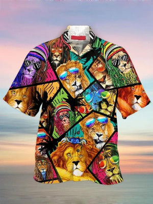 Lion Colorful Hawaiian Shirt | For Men & Women | Adult | HW4406