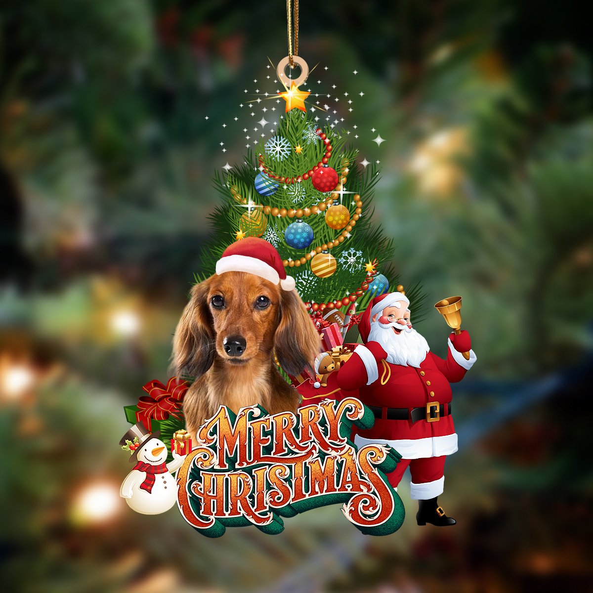 Long Haired Dachshund-Christmas Tree&Dog Hanging Ornament - Best gifts your whole family