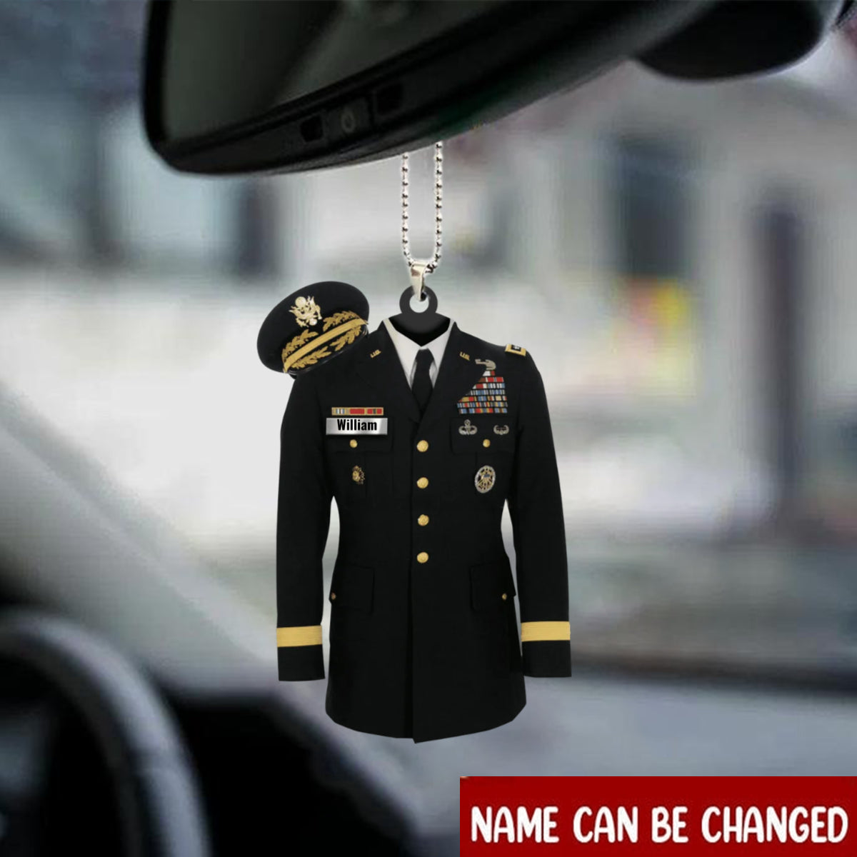 Male Army Uniform Personalized Acrylic Ornament, Women Army Car Ornament - Best gifts your whole family