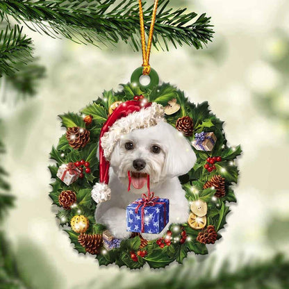 Maltese and Christmas gift for her gift for him gift for Maltese lover ornament, Christmas Ornament - Best gifts your whole family
