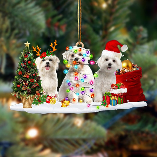 Maltese-Christmas Dog Friends Hanging Ornament - Best gifts your whole family
