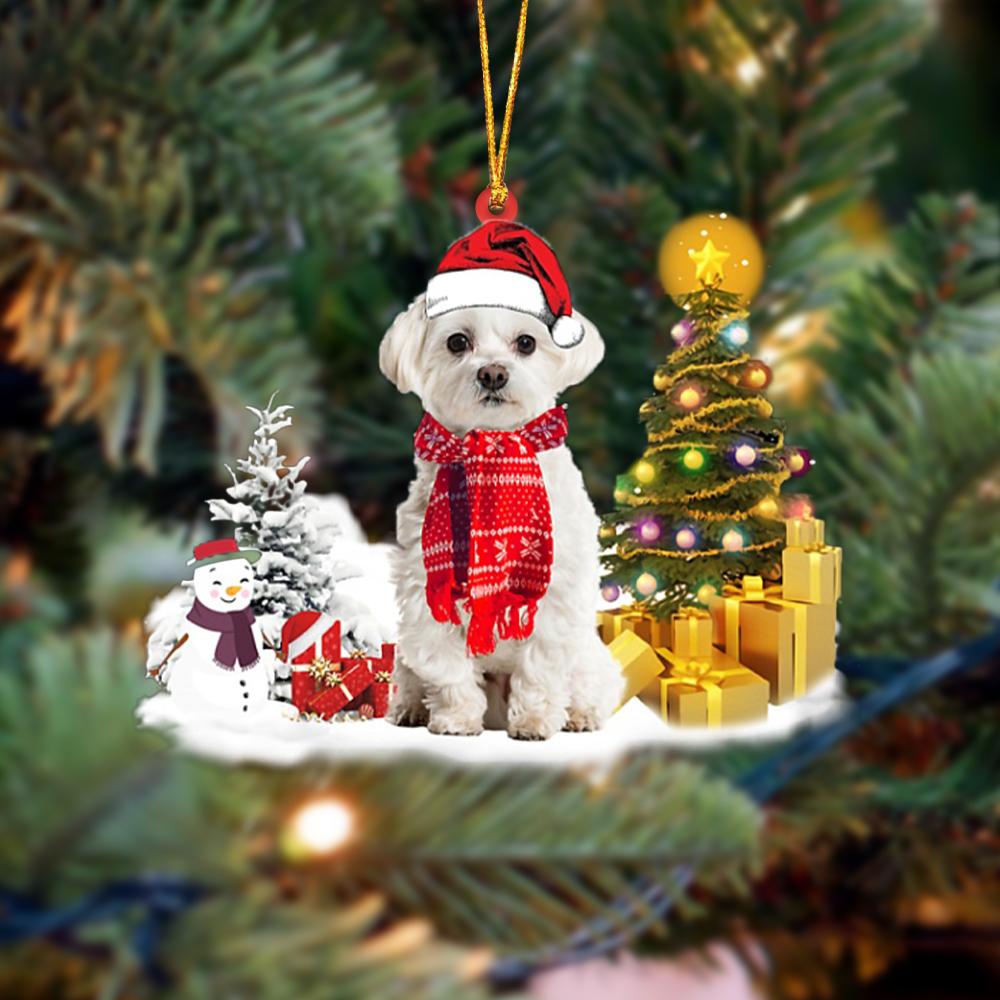 Maltese Christmas Ornament Christmas Tree Hanging Acrylic Ornament Gift - Best gifts your whole family