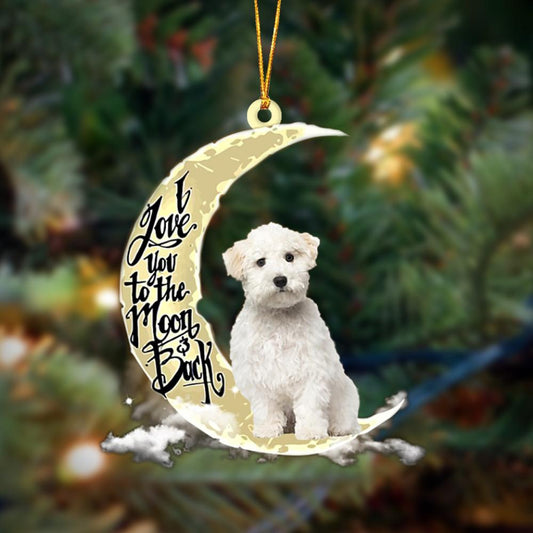 Maltese I Love You To The Moon And Back Hanging Ornament Dog Ornament, Car Ornament, Christmas Ornament - Best gifts your whole family