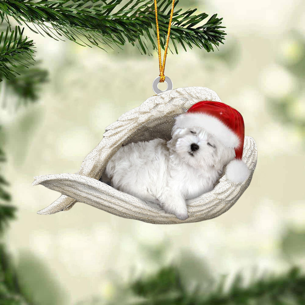 Maltese Sleeping Angel Christmas Ornament Dog Christmas Hanging Ornament - Best gifts your whole family