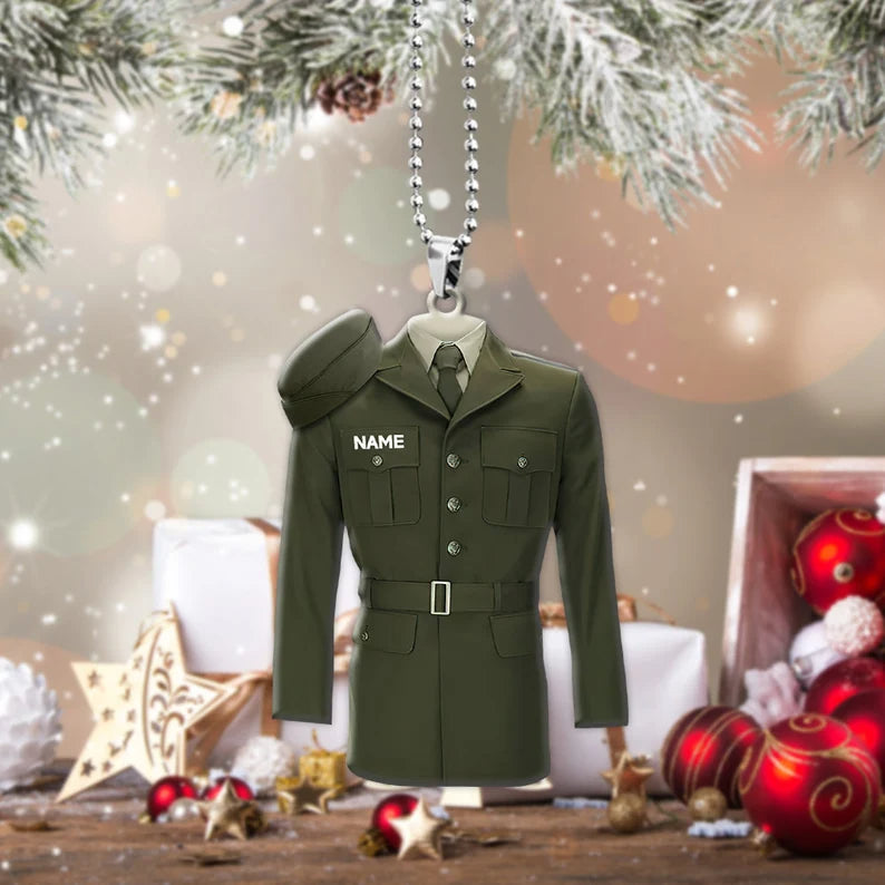 Marine Army Navy Police Air Force Uniform Personalized Ornament - Two Sided Ornament - Best gifts your whole family