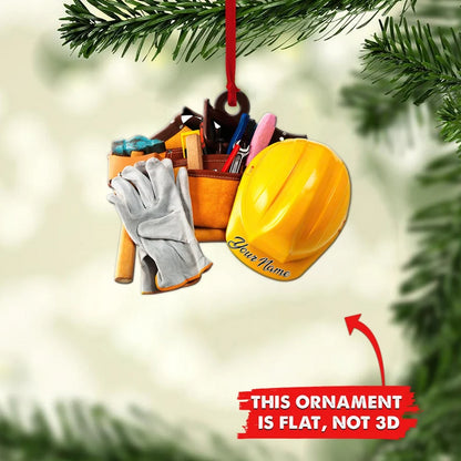 Mechanic Tools Set Civil Engineer Personalized Flat Ornaments, Custom Mechanic Tool Kit Christmas Ornament, Mechanic Worker Lover Fan - Best gifts your whole family