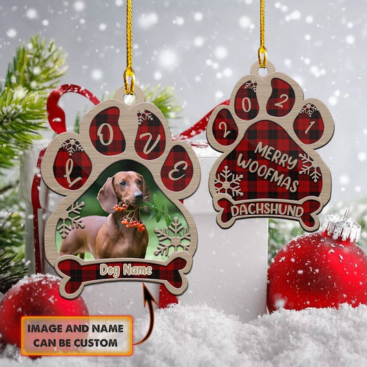 Mery Woofmas - Custom Photo Christmas Dog Lover Ornament - Best gifts your whole family