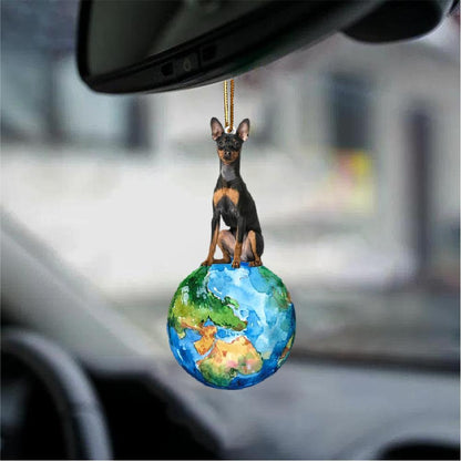 Miniature Pinscher-Around My Dog-Two Sided Ornament - Best gifts your whole family