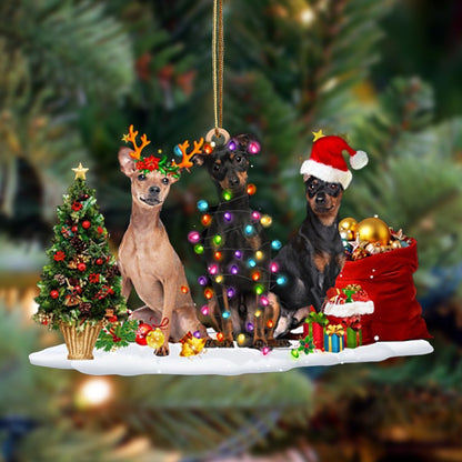 Miniature Pinscher-Christmas Dog Friends Hanging Ornament - Best gifts your whole family