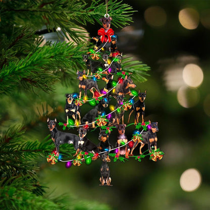 Miniature Pinscher-Christmas Tree Lights-Two Sided Ornament - Best gifts your whole family