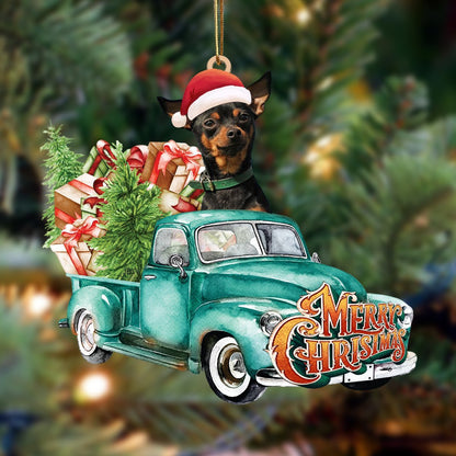 Miniature Pinscher-Green Truck Hanging Ornament - Best gifts your whole family