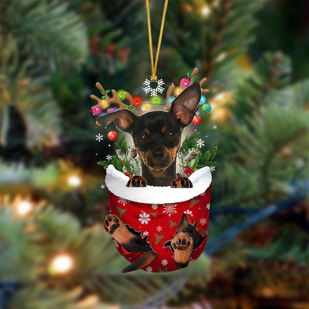 Miniature Pinscher-In Christmas Pocket Two Sides Ornament, Christmas Dog Hanging Ornament - Best gifts your whole family