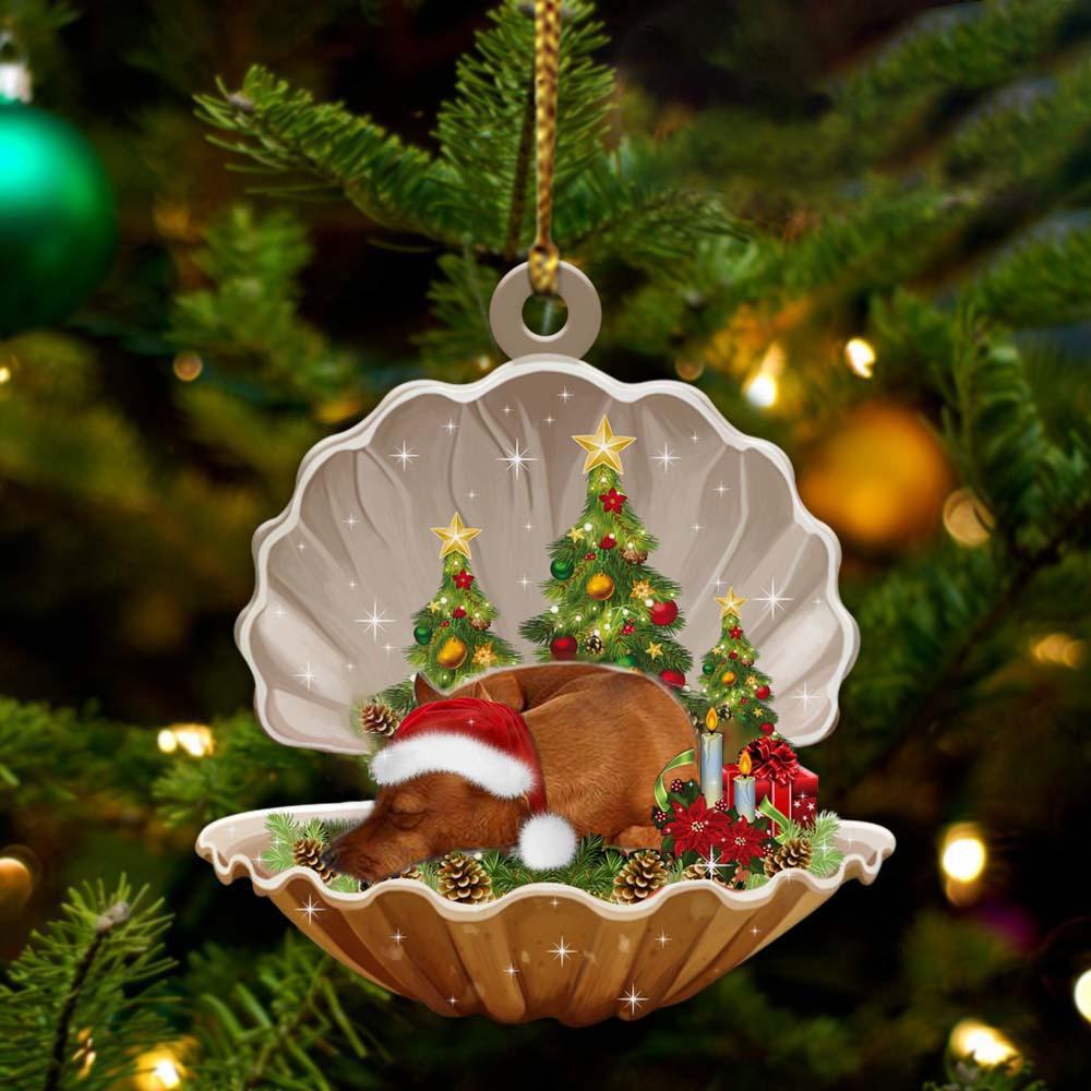 Miniature Pinscher3-Sleeping Pearl In Christmas Two Sided Ornament - Best gifts your whole family