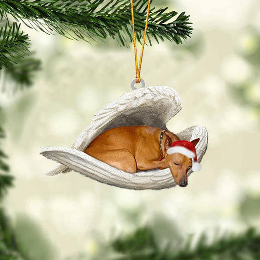 Miniature Pinscher(Red) Sleeping Angel Christmas Ornament Godmerc - Best gifts your whole family