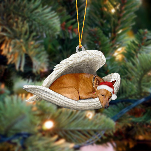 Miniature Pinscher(Red) Sleeping Angel Christmas Ornament Godmerc - Best gifts your whole family