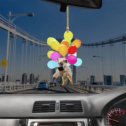 Mixed Breed Poodle Dog Fly With Bubbles Car Hanging Ornament Dog Ornament Godmerc - Best gifts your whole family