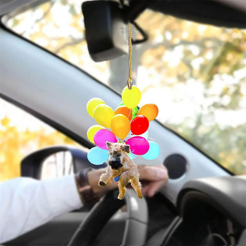 Mixed Breed Poodle Dog Fly With Bubbles Car Hanging Ornament Dog Ornament Godmerc - Best gifts your whole family