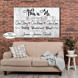 Our Story, Out Home, Our Love, Family Canvas, Personalized Canvas