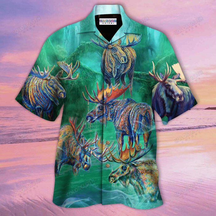 Moose Hunting Hawaiian Shirt,Hawaiian Shirt Gift,Christmas Gift