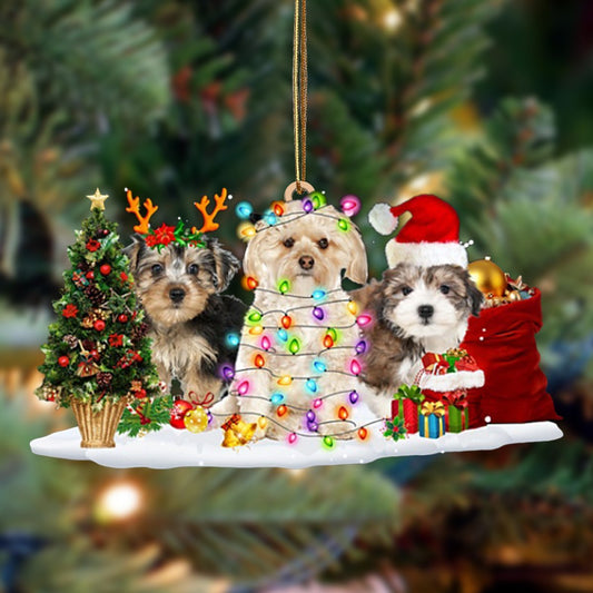 Morkie-Christmas Dog Friends Hanging Ornament - Best gifts your whole family