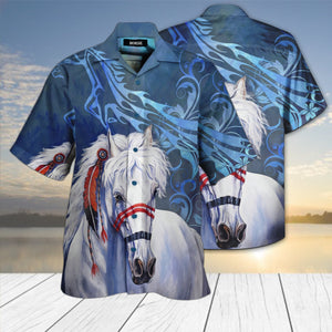 Native White Horse 3D Hawaiian Shirt | For Men & Women | Adult | HW4259