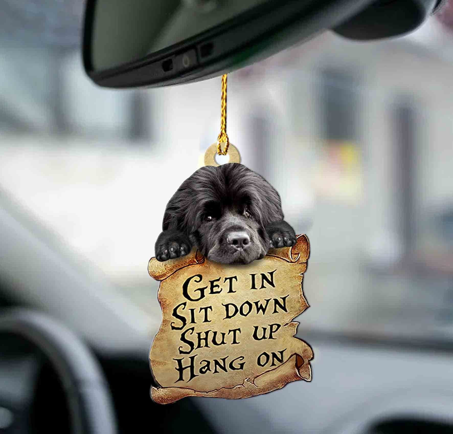 Newfoundland dog get in newfoundland dog lover dog moms two sided ornament, Dog Ornaments, Car Ornament - Best gifts your whole family