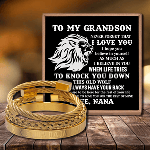 Nana To Grandson - I Believe In You Roman Numeral Bracelet Set
