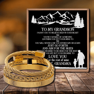 Grandma To Grandson - I Can Promise To Love You Roman Numeral Bracelet Set