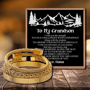 Nana To Grandson - I Am So Proud Of You Roman Numeral Bracelet Set