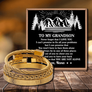 Nana To Grandson - You Are Not Alone Roman Numeral Bracelet Set