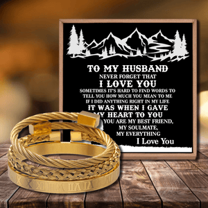 To My Husband - I Love You Roman Numeral Bracelet Set