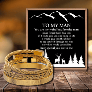 To My Man - You Are Special To Me Roman Numeral Bracelet Set