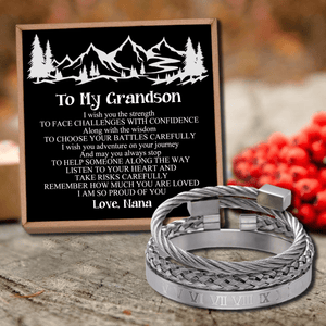 Nana To Grandson - I Am So Proud Of You Roman Numeral Bracelet Set