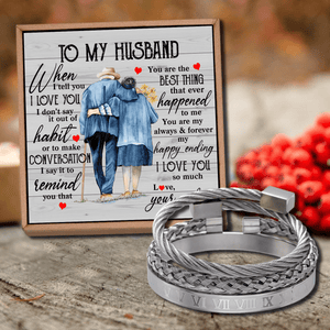 To My Husband - You Are The Best Thing Roman Numeral Bracelet Set