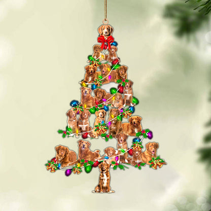 Nova Scotia Duck Tolling Retriever-Christmas Tree Lights-Two Sided Ornament, Christmas Ornament, Car Ornament - Best gifts your whole family
