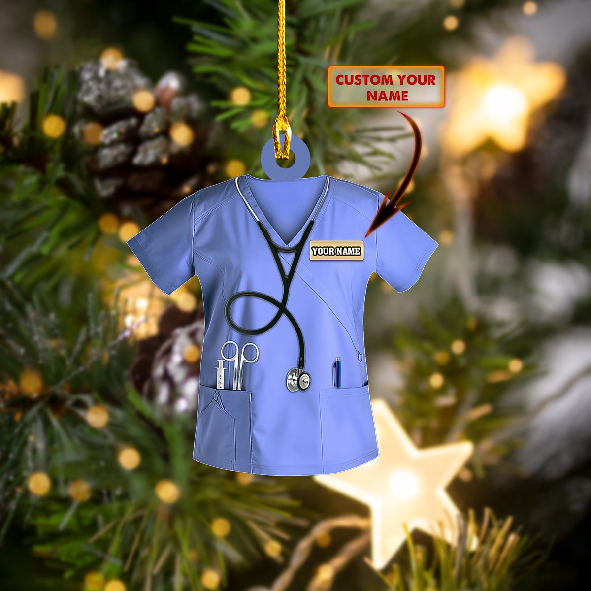 Nurse Custom Shape Ornament, Nurse Shirt Flat Acrylic Ornament Two Sides - Best gifts your whole family