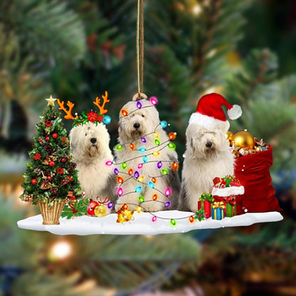 Old English Sheepdog-Christmas Dog Friends Hanging Ornament - Best gifts your whole family